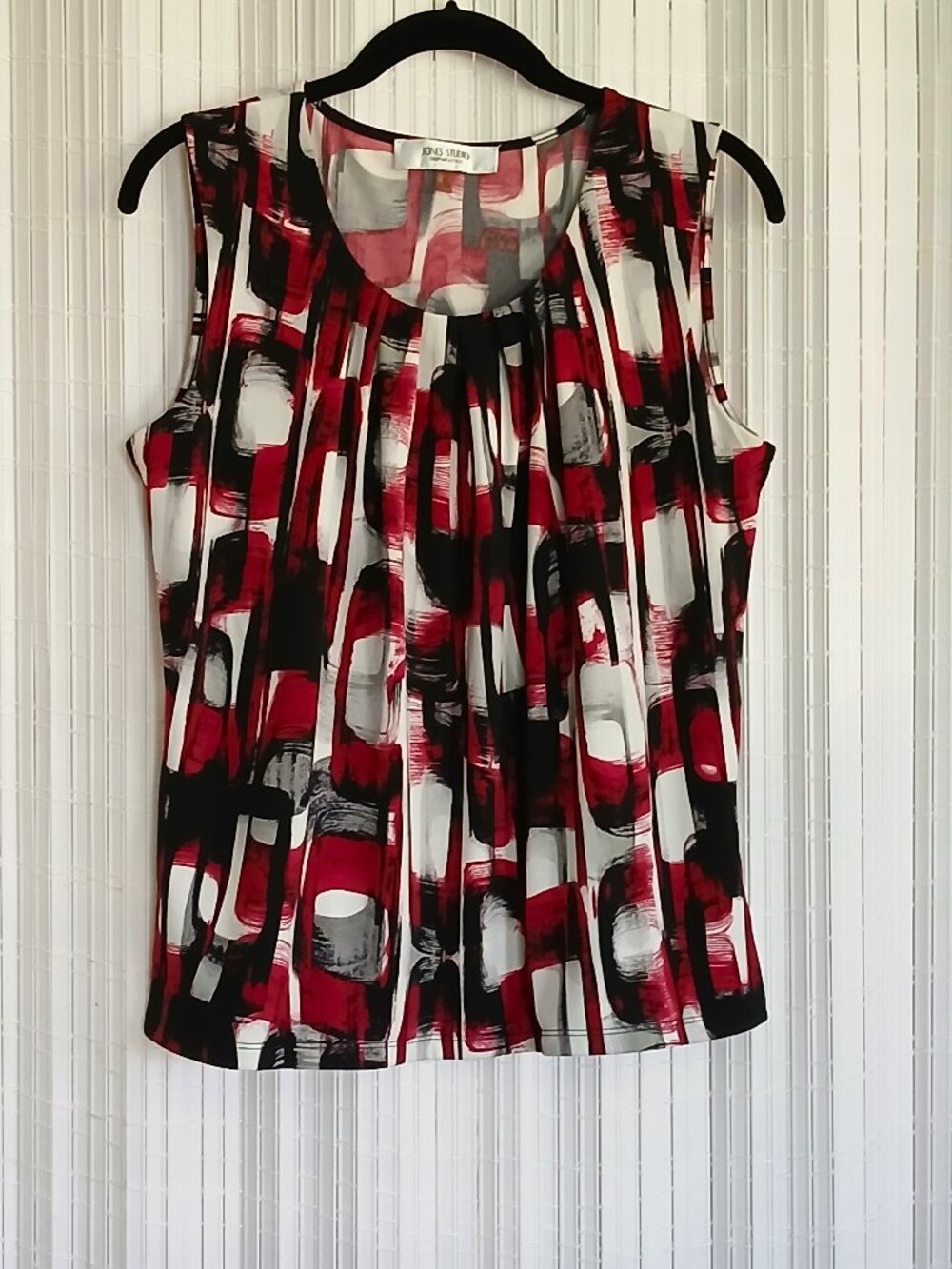 Jones Studio Sleeveless Blouse, Geometric, Womens Size M
